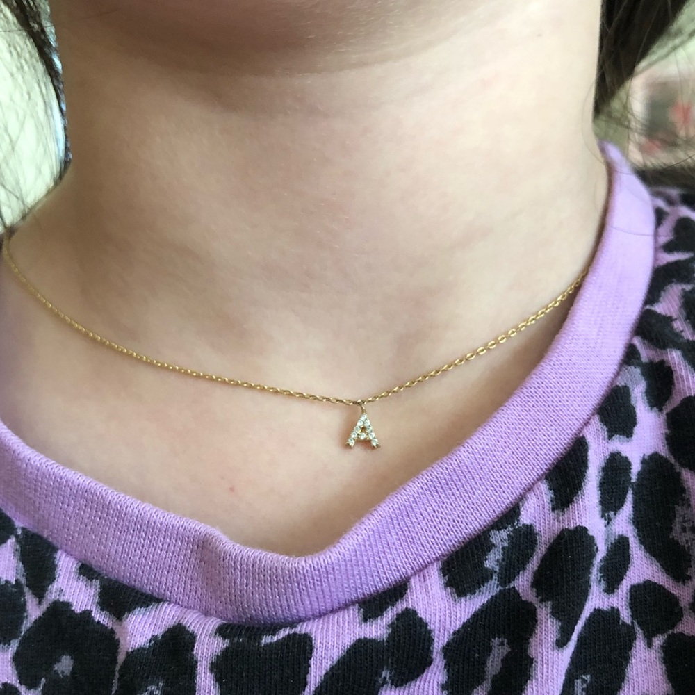 Necklace With “A” Initial Dipped In 14kt Gold - image 1